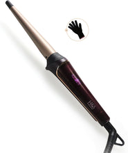 Hair Curling Wand 13mm to 25mm by H&S Pro with Tourmaline Ceramic Barrel Cool Tip and Auto Shut Off, Dual Voltage Curling Iron with Free Heat Resistant Glove