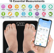 Bluetooth Body Fat Scales, INSMART Smart Digital Bathroom Weight Weighing Scales for Body Composition Analyzer with Smart APP, Body Composition Fitbit Scales for Fitness (ST/LB/KG) (Black)