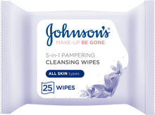 Johnson's Make Up Be Gone Pampering Wipes, Moonflower, 25 Count,Packaging may vary