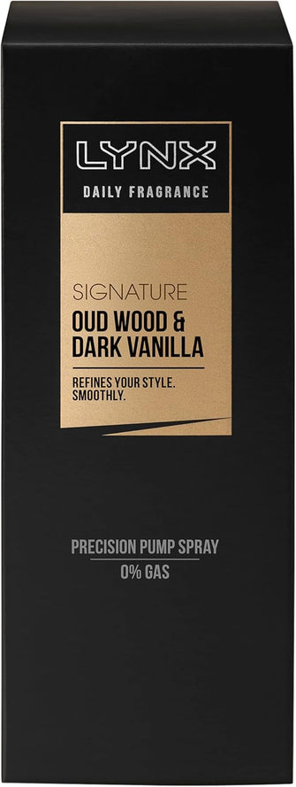 Lynx Signature Oud Wood & Dark Vanilla Daily Fragrance gives you a memorable touch style-refining pump spray 100 ml