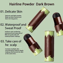 Hairline Powder Stick Hair Shadow Powder,Hair Root Powder Root Cover up,Waterproof Hair Shading Sponge,Used to Cover White Hair,Polish Hair and Sparse Hair.(Dark Brown)