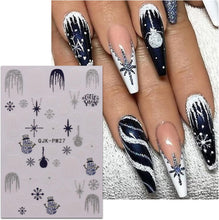 JMEOWIO 10 Sheets Christmas Nail Art Stickers Decals Self-Adhesive Snowflake Line Xmas Winter Holiday Nail Supplies Nail Art Design Decoration Accessories