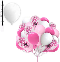Hot Pink and White Balloons Pack of 30PCS 10Inch White Balloons with Metallic Pink Confetti Helium Latex Balloons Hot Pink White Balloons for Girls Theme Birthday Baby Showers Wedding Decorations