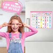 Magnetic Reward Chart for Kids at Home, Behavior Chart Pad with 26 Chore Charts, 1680 Star Stickers, 84 Motivational Stickers to Motivate Responsibility & Good Habits (Unicorn)
