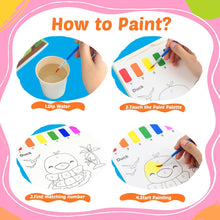 LIKYMO Water Colouring Book for Children - Water Painting Books for Kids Easter Gifts for Kids, Watercolour Paint Set Magic Painting Book Easter Crafts Gifts (Animals)