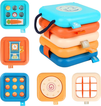 Joollurm Baby Plane Travel Toys, Busy Activity Cube for 1 Year Old, Sensory Educational Developmental Learning Toys for Boys Girls Birthday