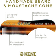 Kent Handmade Fine Toothed Moustache and Beard Comb for Men, 7.3 cm