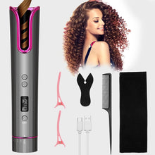 Hair Curlers, MYPIN Portable Cordless Automatic Hair Curlers for Long Hair Curling Wand Rechargeable Curling Iron with Adjustable 4 Temperatures & 6 Timer Settings LCD Display for Hair Styling Tools