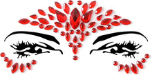 Halloween Face Gems Jewels Adhesive Glitter Jewel Tattoo Sticker Festival Gems Rave Party Body Make Up (Red)