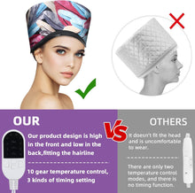 Hair Steamer,Totofac Electric Hair Care Hat Heating Cap with 10 Mode Temperature Control for Hair Spa Home Thermal Treatment Beauty Steamer Cap