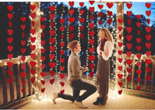 HOWAF Glitter Valentines Day Red Hearts Hanging String Decorations for Valentines Day Decoration, Anniversaries, Proposals, Wedding Backdrop Party Supplies Favors, 6 Strands