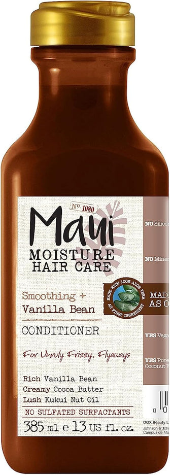 Maui Moisture Anti-Frizz Vegan Vanilla Aloe Vera Conditioner for Frizzy Hair 385 ml