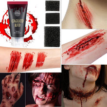 Afflano Special Effects Stage Halloween Makeup Set, SFX Theatrica Makeup Kit, Neon Glow Face Body Paint+Scar Wax+Fake Blood+Sponge+Spatula+Oil, Zombie Festival Wound Scar Wax Bruise Cosplay FX Makeup