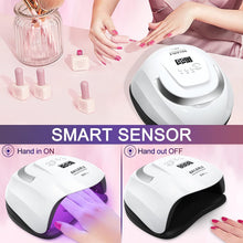 LED UV Nail Lamp, NAILGIRLS 168W Fast UV light for Gel Nail Polish, Professional Curing Lamp with 4 Timer Setting Auto Sensor, Nail Dryer for Fingernail and Toenail Home Salon Use, Nail Art Tools