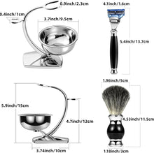 GRUTTI Premium Shaving Brush Set with Brush Stand and Brush Holder for Soap Bowl and Manual Razor Shaving Gift Sets for Men compitable for Fusion 5s for Men (Fu 5 & Badger Hair Version)