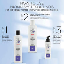 Nioxin 3-Part System, System 6, Chemically Treated Hair with Progressed Thinning Scalp & Hair Treatment