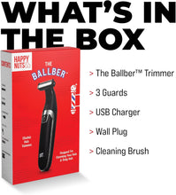 HAPPY NUTS The Ballber Groin Trimmer for Men Waterproof Rechargeable Ball Shaver for Men - No Nicks or Cuts - Electric Hygiene Groomer