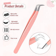 Lash Tweezers for Eyelash Extensions, Nano Fiber Tip Tweezers High Precision Lash Extension Tweezers Eyelash Tweezers Professional Volume Lash Tweezers for Lash Extension Supplies (Pink)