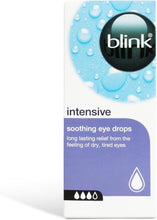 Blink Intensive Soothing Eye Drops for Dry Eyes - Instant and Long-Lasting Lubricating Eye Drops for Tired Eyes with Hyaluronic Acid, Suitable for Contact Lens Wearers, 10 ml