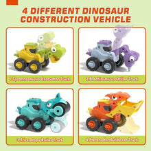 Lehoo Castle Toys for 1 2 3 Year Old Boys, Dinosaur Toys for Boys Construction Toys, Gifts for 1 Year Old Boy Pull Back Cars, Press and Go Toy Cars, Friction Powered Truck Toy