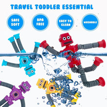 JoyJoyful Fidget Toys for Kids Tubes Robot Toy, 4 Pack Stretchy Toys for Kids & Adults, Baby Sensory Toys for Autism, Bath Toys Toddler Travel Toys for Plane