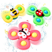 Hooku 3 Pcs Suction Cup Spinner Toys, Baby Fidget Toy, Spinning Toys for Toddlers 1-3, Sensory Early Education Bathtub Toy Dining Chairs Birthday Gifts Boy Girl