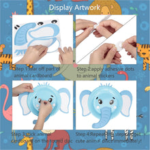 LOOPES Arts and Crafts for Kids 12 Pack Animals Paper Plates Art Sets DIY Craft Kit with Double-Sided Adhesive Tape for 3-12 Years Old Boys Girls Gift & Educational Toys Kits