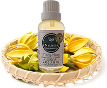 Nativilis Organic Ylang Ylang Essential Oil Cananga odorata var. genuina regulates oil production, soothing growth of the skin, moisturises antibacterial Copaiba aromatherapy