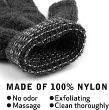 10Pairs Exfoliating Gloves - Premium Black Double Sided Scrub Wash Mitt for Bath or Shower - Luxury Spa Exfoliation Accessories for Beauty Spa Dead Skin Cell Remover, Suitable for Men and Women