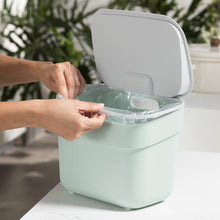 Curver Ready to Collect 100% Recycled 5L Kitchen Accessories Recycling Lift Top Bin Green with Light Grey Lid