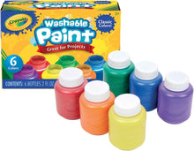CRAYOLA Washable Paints - Assorted Colours (Pack of 6)  Perfect for Any Arts & Crafts Needs - Easily Washable  Ideal for Kids Aged 3+ Packaging May Vary