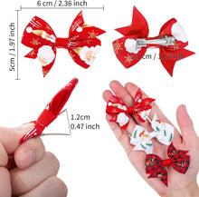 8pcs Christmas Bow Hair Clips, Christmas Hair Barrettes Bow Hair Clip for Girls Children Christmas Party Festival