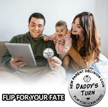 huishi Funny Decision Coin for New ParentsGifts for Mum DadNewborn Baby GiftsFlip Coin DecisionMother's Day, Baby Shower GiftBirthday, Anniversary, Stainless Steel (Silver)