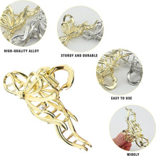 Hair Claw Clip 2PCS Strong Hold Hair Claw Clips Metal Hair Clip Claw Butterfly Hair Clips Women Shark Claw Clips No Slip Hair Clips,Hair Hair Claws Accessories for Women Gold+Sliver