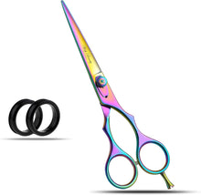 Glamified, Professional Hair Cutting Scissors, Barber Scissor, Hairdressing Scissors, Titanium Rainbow - 6.5 inch