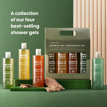 ManCave Men's Ultra-Premium Shower Gel Fragrance Gift Set, Featuring 4 x 500ml Natural Sulphate Free Shower Gels: Wild Mint, Lemon & Oak, Cedarwood and Sea Salt fragrances, Vegan Friendly