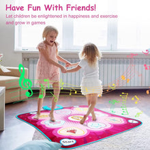 Dance Mat Toys for Girls - Music Play Mat 5 Play Modes 3 Challenge Levels Adjustable Volume & LED Lights, Musical Dance Game Pad Toy Christmas Birthday Gifts for 3 4 5 6 7 8 9+ Years Old Girls