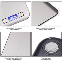 Digital Kitchen Scales, 5 kg Electronic Cooking Scales, Stylish Ultra-Thin Food Scales, Electronic Cooking Scales For Home And Kitchen With Lcd Display and Tare Function. (Silver-5kg)