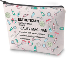 Esthetician Survival Kit Esthetician Appreciation Gift Esthetician Definition Makeup Bag with Zipper Skincare Specialist Toiletry Bag Beautician Gift (Esthetician)