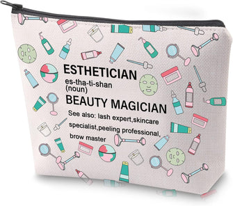 Esthetician Survival Kit Esthetician Appreciation Gift Esthetician Definition Makeup Bag with Zipper Skincare Specialist Toiletry Bag Beautician Gift (Esthetician)