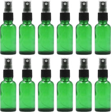 Disnace 12x30ml Empty Glass Spray Bottle, Refillable Spray Bottle Atomiser Fine Mist Glass Spray Bottle for Traveling, Make-up, Essential Oils, Aromatherapy, Perfumes, Pharmacists (green)