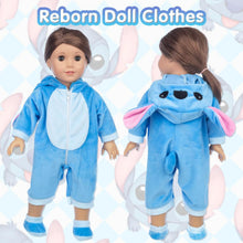 Doll Clothes Outfits Overalls for 14-17 Inch Baby Dolls, Doll Clothes with Hhanger Socks, Blue Doll Clothes for 35-45 cm New Baby Dolls Girls Birthday Easter Gifts