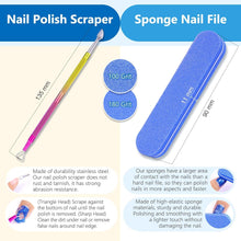 Gel Nail Polish Remover 15ml with Nail File & Nail Polish Scraper, Professional Gel Remover for Nails, Easily & Quickly Remove Nail Polish in 3-5 Minutes, Doesn't Hurt Nails