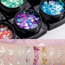 CkFyahp 12 Colours Face GlitterGel for Body Holographic Chunky Cosmetic Glitter Gel Manicure Christmas Hair Nails Eyes Bling Sequins Halloween Makeup Mermaid Powder Shiny Flakes