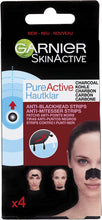 Garnier Pure Active Anti-Blackhead Charcoal Nose Strips, Pack Of 4