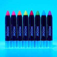 Moon Glow - Neon UV Glitter Face Paint Stick/Body Crayon Makeup for The Face & Body - Hot Pink - Glows Brightly Under UV Lighting