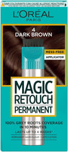 L'Oral Paris Magic Retouch Permanent Root Concealer, Touching Up Grey Hair Dye, Dark Brown 4