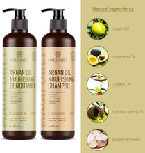 MagiForet Argan Oil Shampoo and Conditioner Set (2 x 16.9 Oz) Sulfate Free, Natural Oil Infused - Soft & Smooth, Gentle on Curly & Color Treated Hair