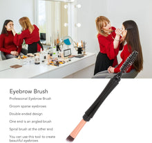 Double Ended Eyebrow Brush, Portable Spiral Eyebrow Eyelash Brush, Multipurpose Angled Brush with Dustproof Cover, Easy to Use Mascara Brush Brow Brush for Beginners Makeup Lovers