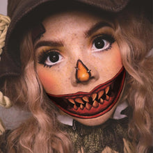 Halloween Mouth Tattoo Stickers Halloween Prank Makeup Temporary Tattoo Paper Horror Lip Big Mouth Face Tattoos for Adults Women Men Clown Cosplay Halloween Makeup Prank Props (12 Sheets)